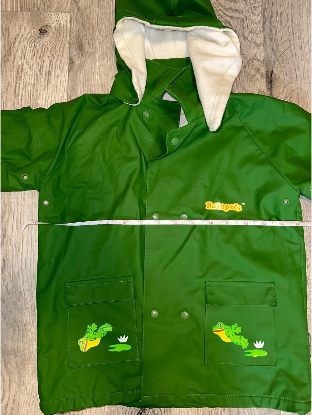 Rainpets Green Waterproof Kids Raincoat with Hood Size 3